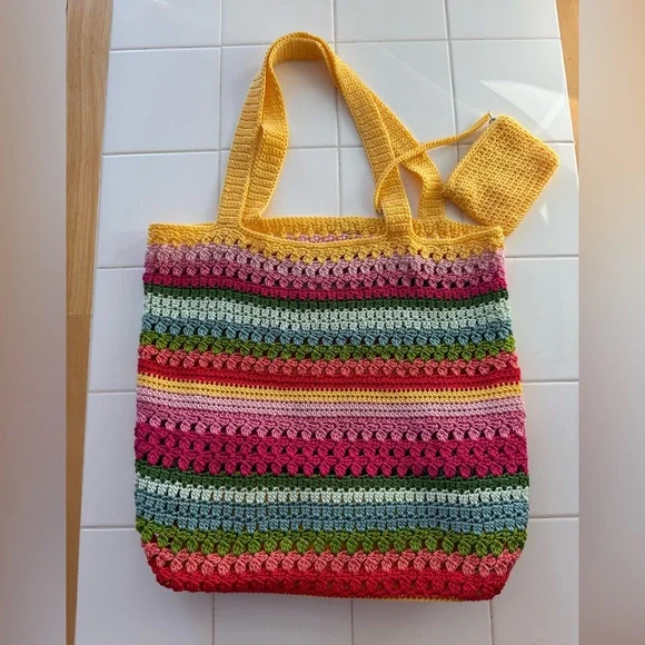 The Sak - Hand-Crochet Tote / Shoulder Bag & Matching Wallet: Laguna Beach IV - Picture 3 of 11